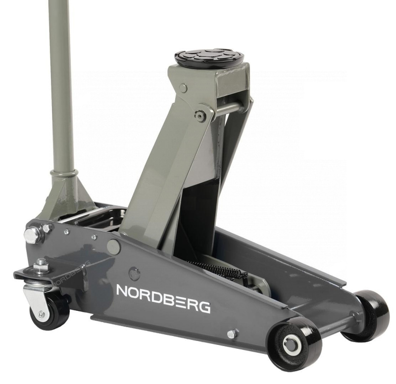 Домкрат подкатной 3 тонн 120-450 мм с резиновой насадкой, серый NORDBERG N32030G