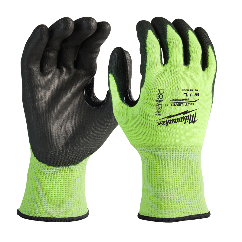 Перчатки защитные Hi-Vis Cut level (Хай Виз Кат Левел) 3/C, L/9 HI-VIS CUT C GLOVES - 9/L -1PC MILWA