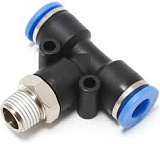 Фитинг цанговый тройник Т-образный 10 мм, резьба наружная 1/4" Pegas 5503